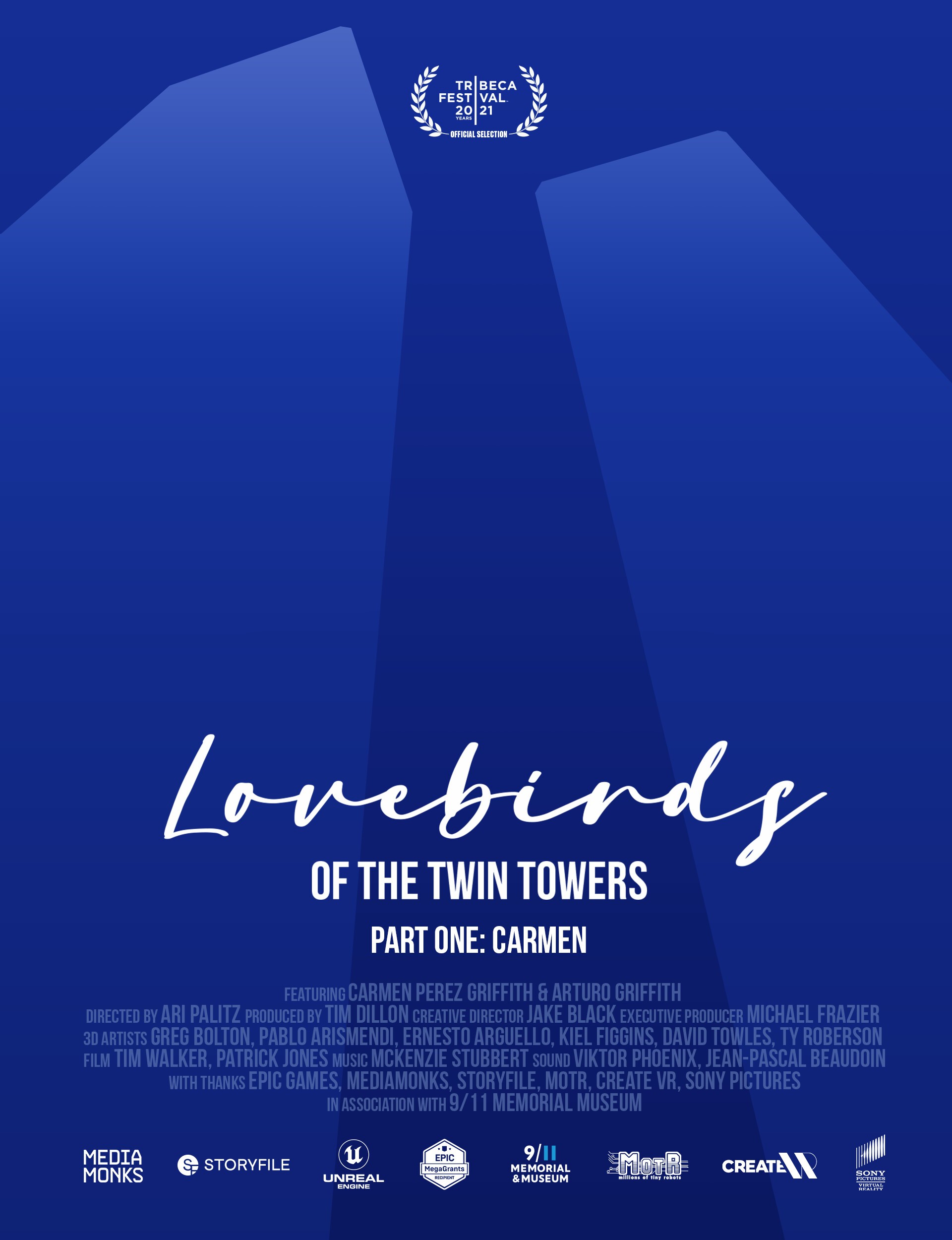 Promotional poster for "Lovebirds of the Twin Towers"