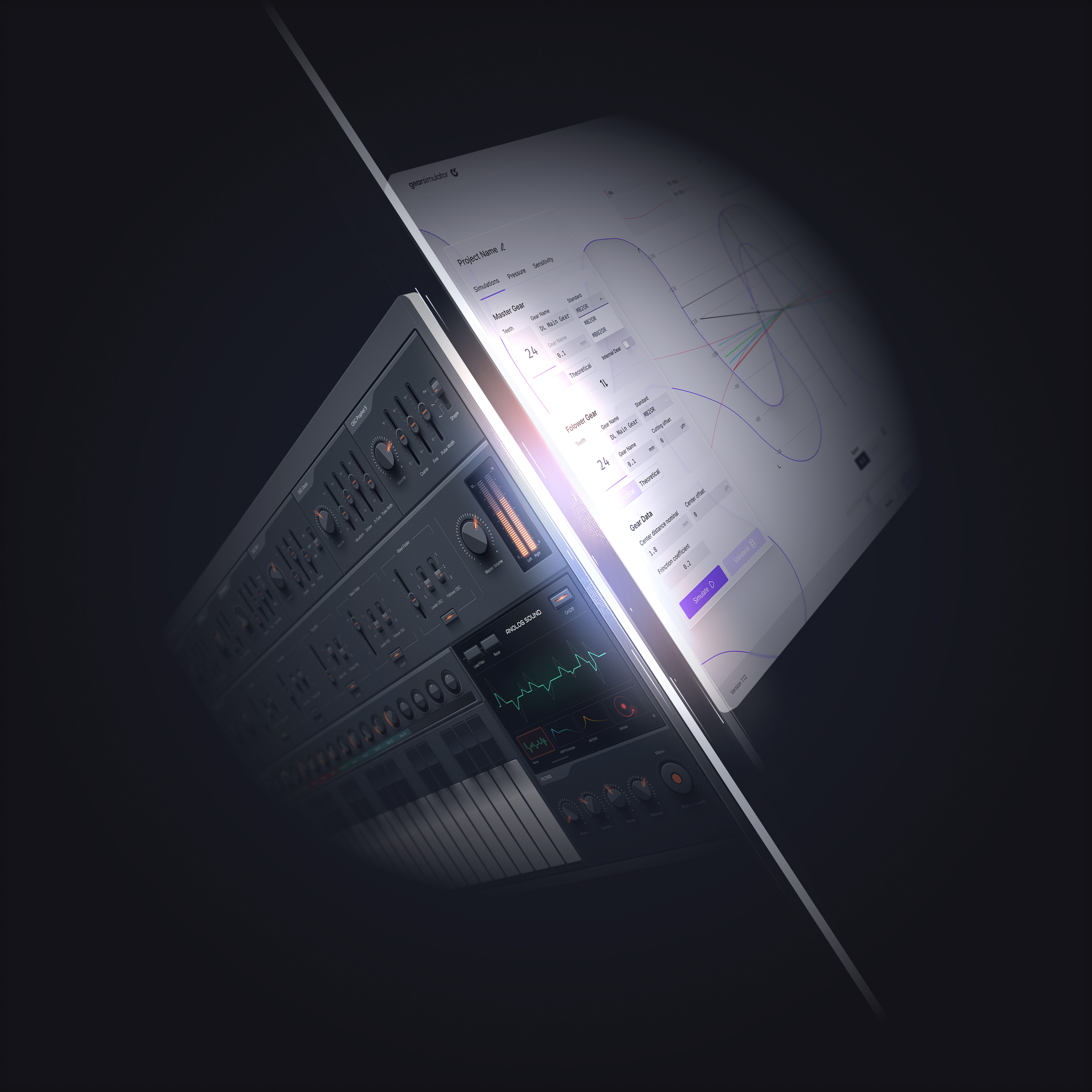 Mark Bennett looking at a screen desigining.