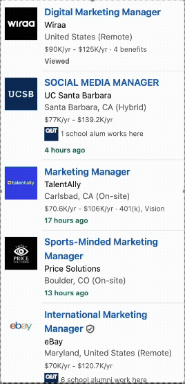 GIF of user selecting filters from list