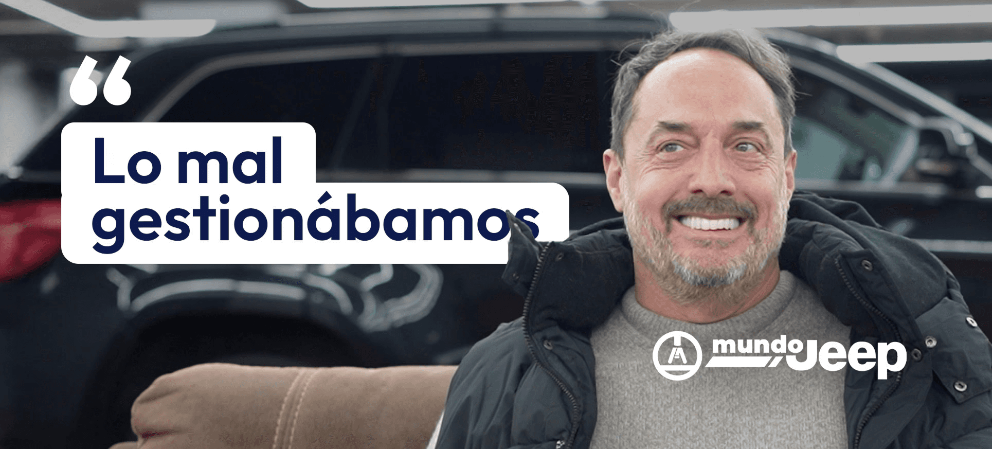 Mundo Jeep ad featuring a smiling man.