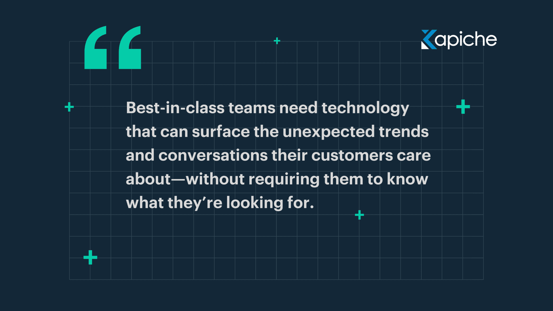 Best-in-class teams need technology that can surface the unexpected trends and conversations their customers care about—without requiring them to know what they’re looking for.
