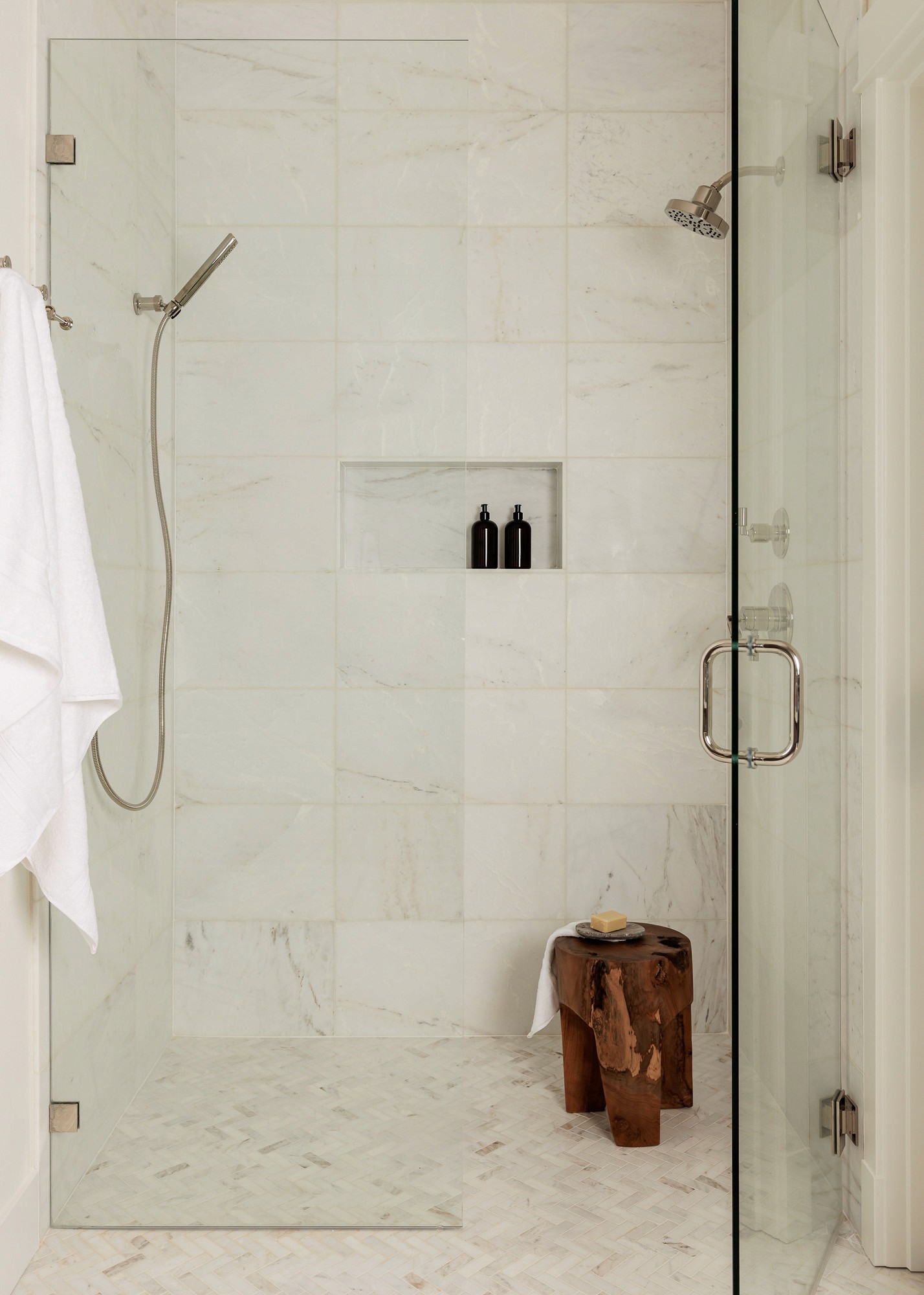 The primary bathoom in the Ravensdale House Project designed by Elegant Simplicity in Seattle Washington