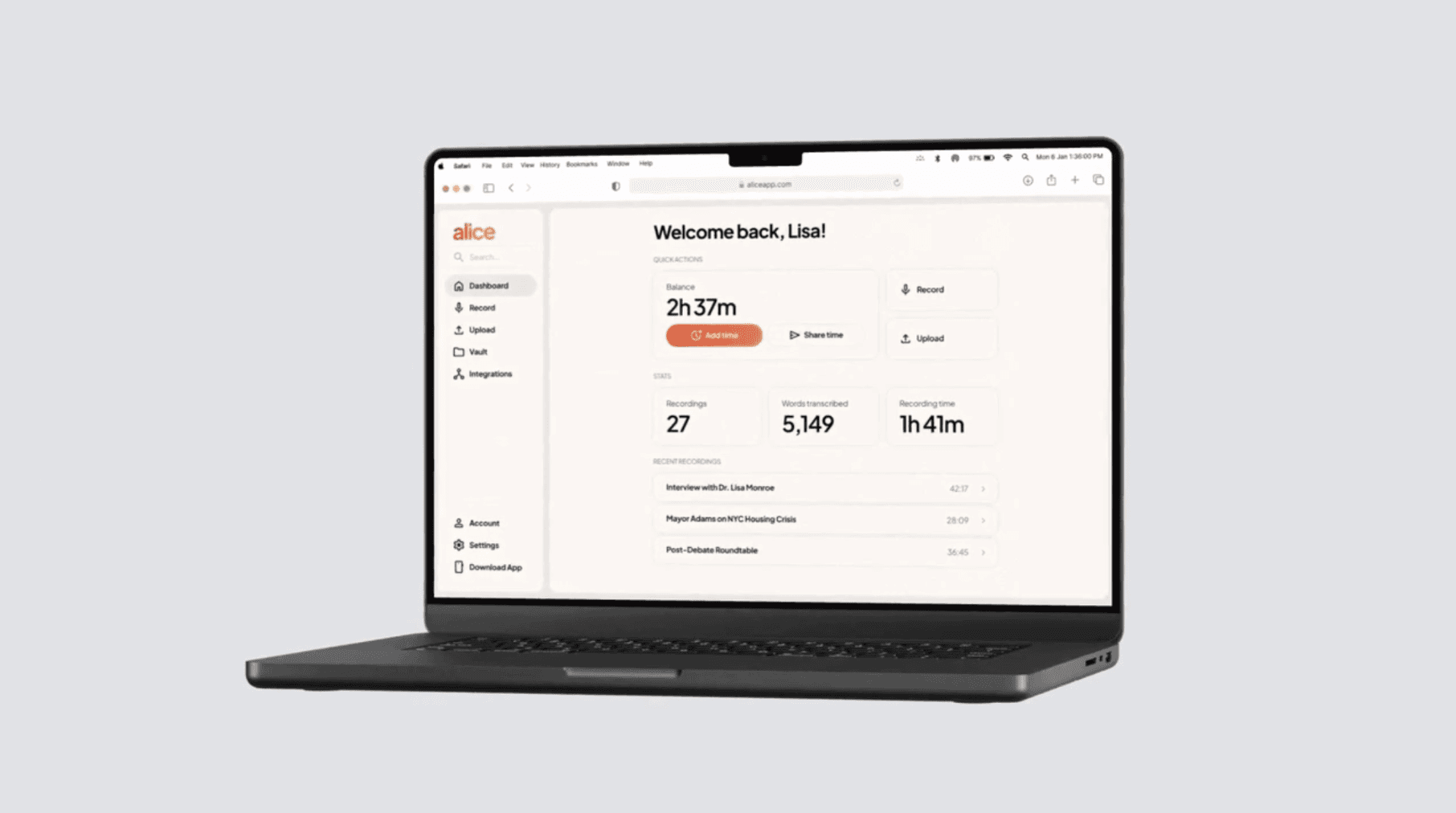 Alice tool screenshot
