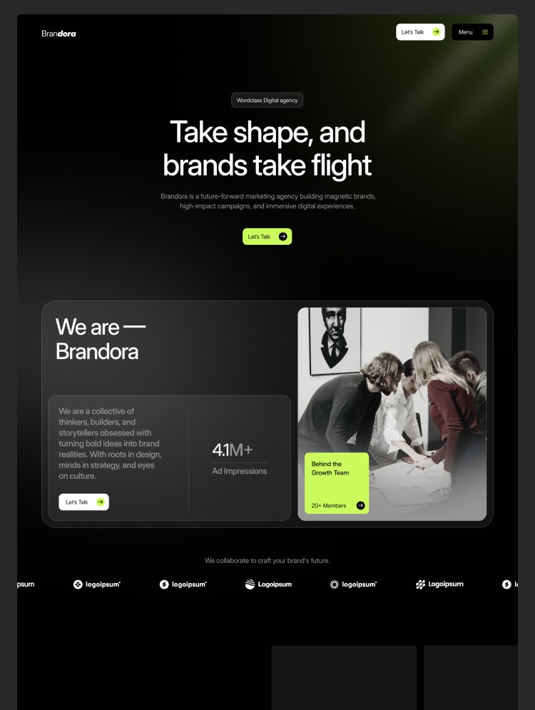 Brandora - Agency, Studio & Creative Framer Template