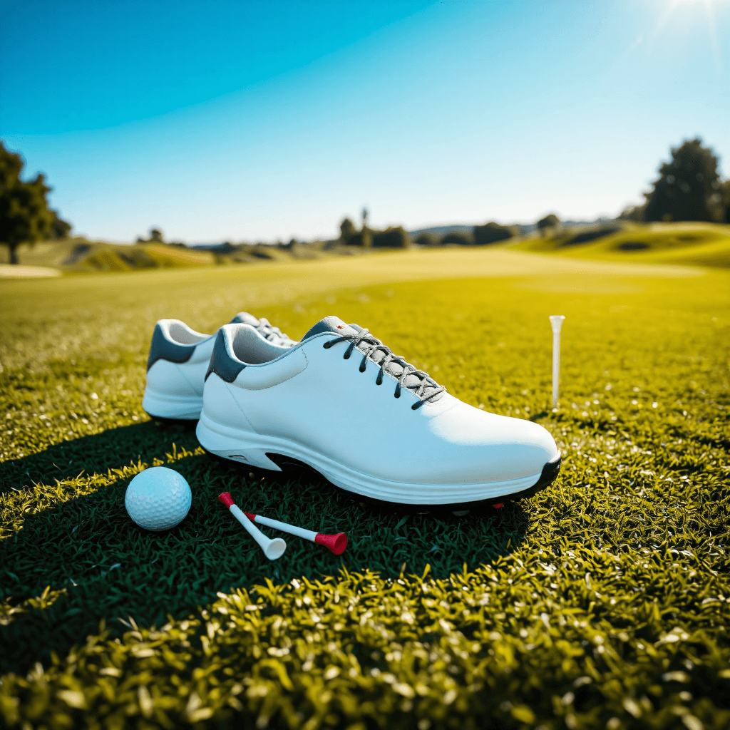 product photography of a pair of golf shoes