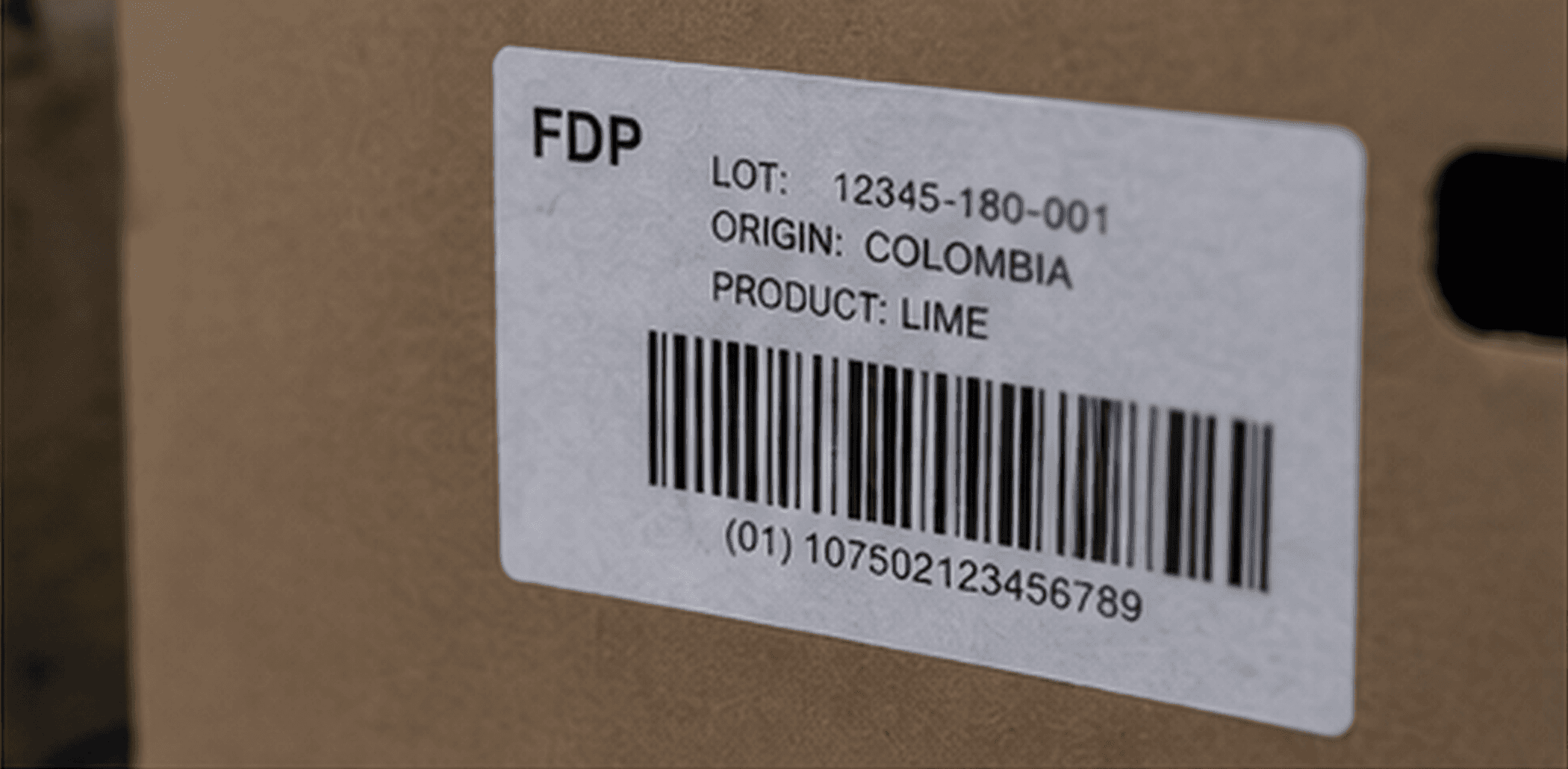 Product label representing lot traceability