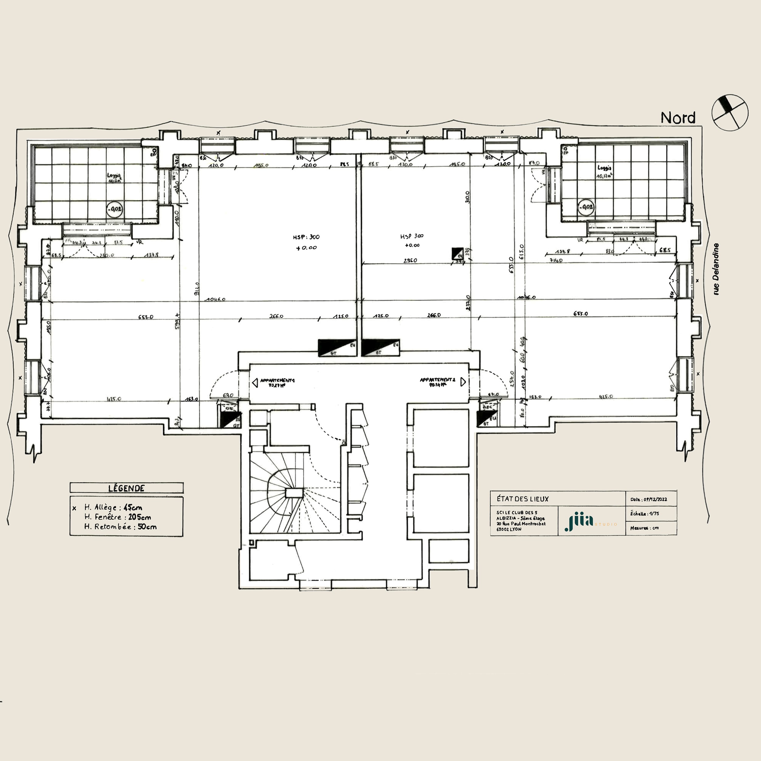 Plan de l'état des lieux.