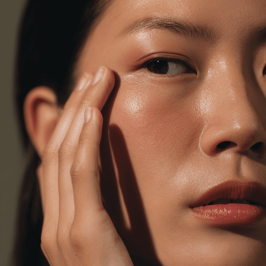 Asian women clean skin close up portrait