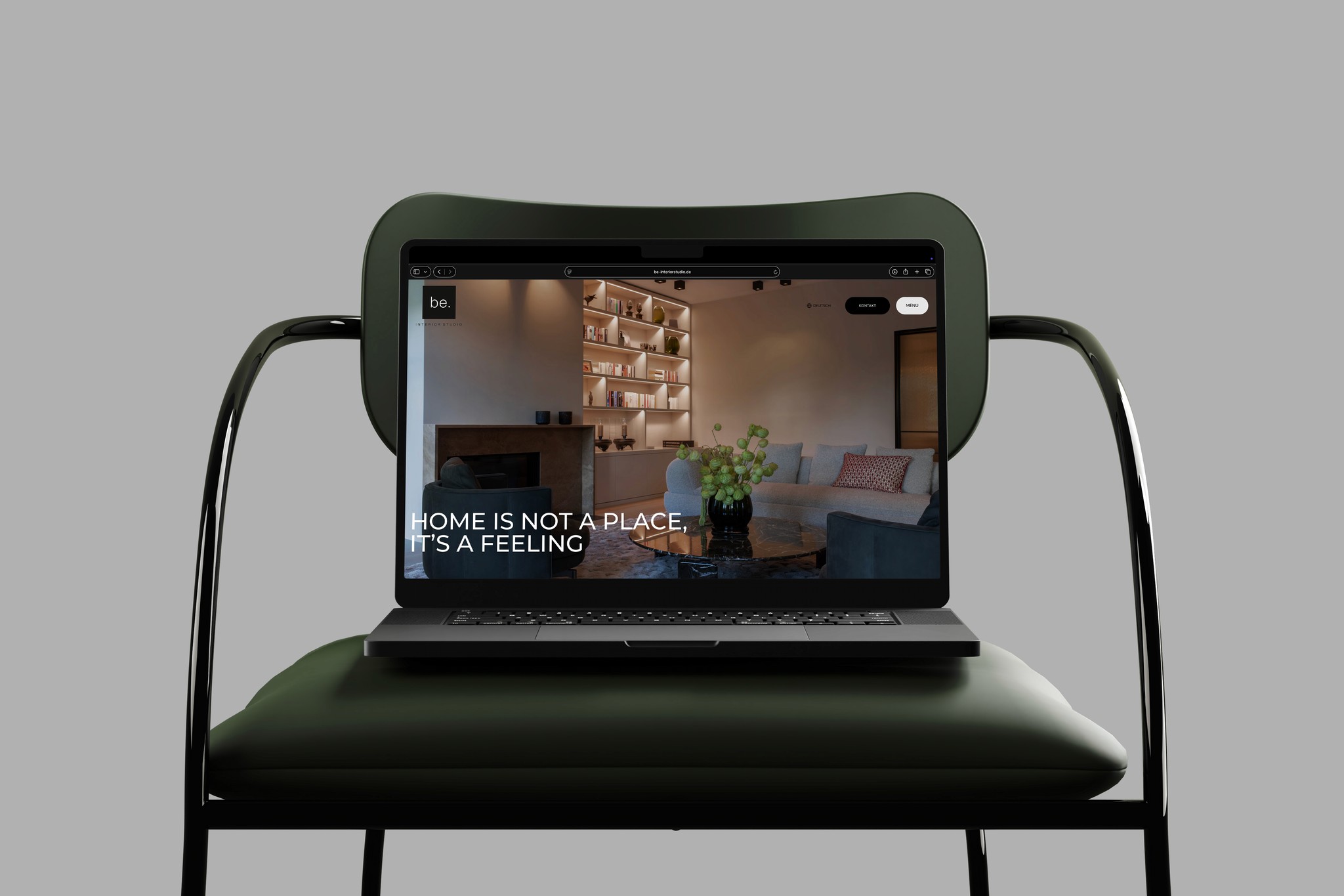 Projektseite Mockup - be. INTERIOR STUDIO Homepage
