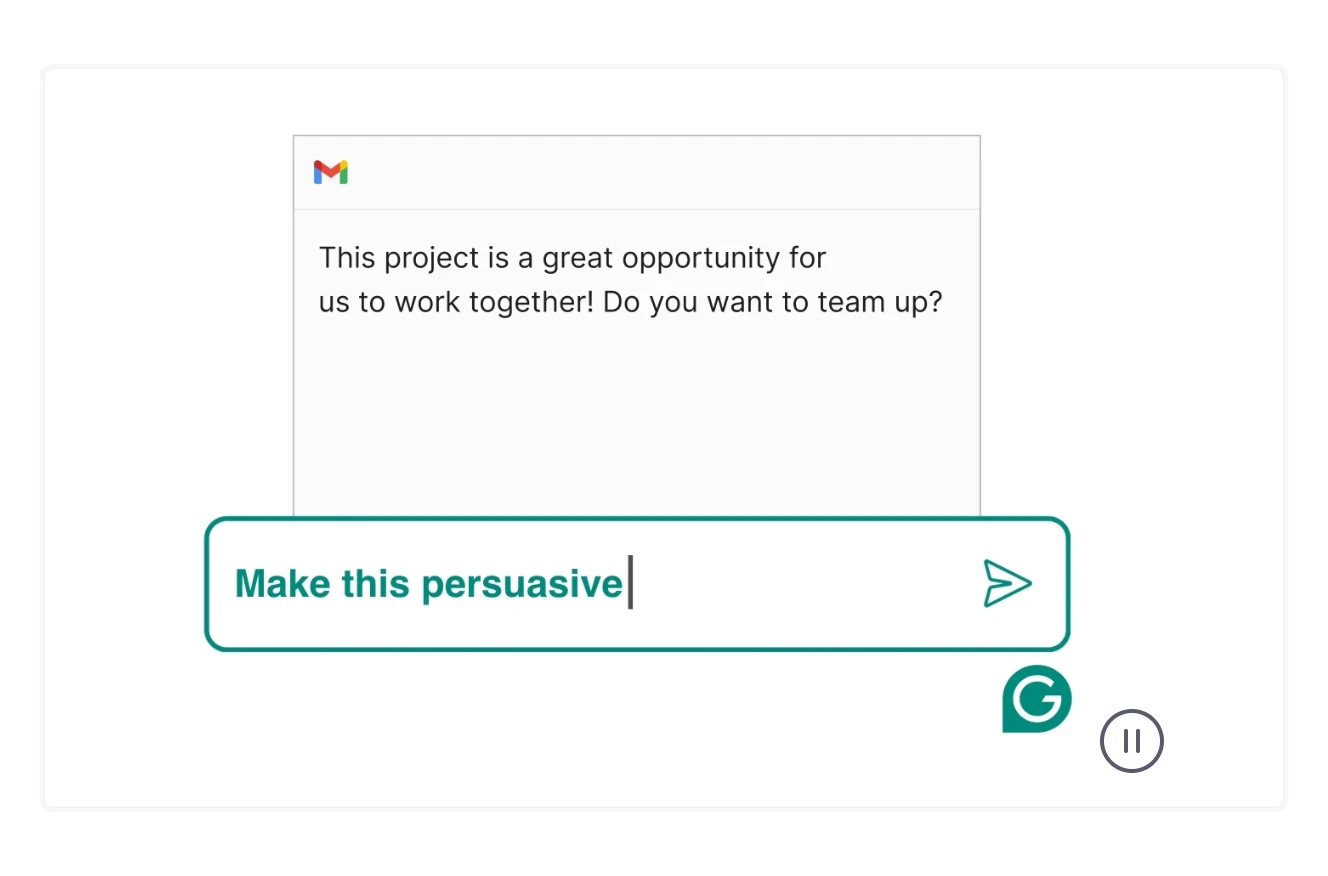 Grammarly suggests making a message more persuasive