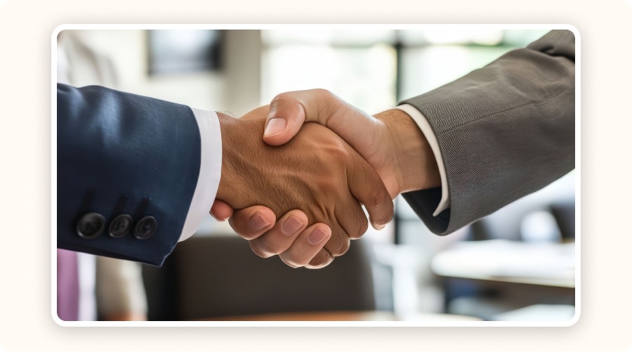 Handshake between two professionals