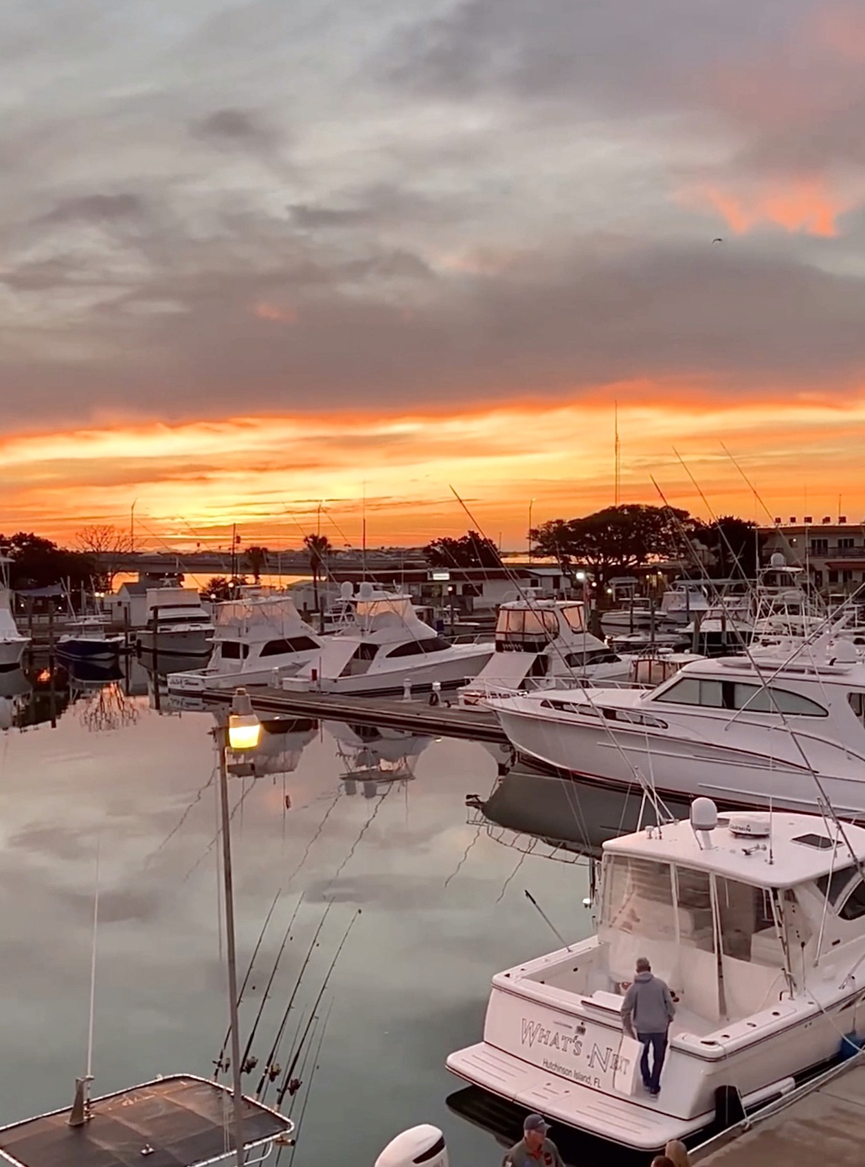 burnt sky sunset at Camachee cove yacht harbor