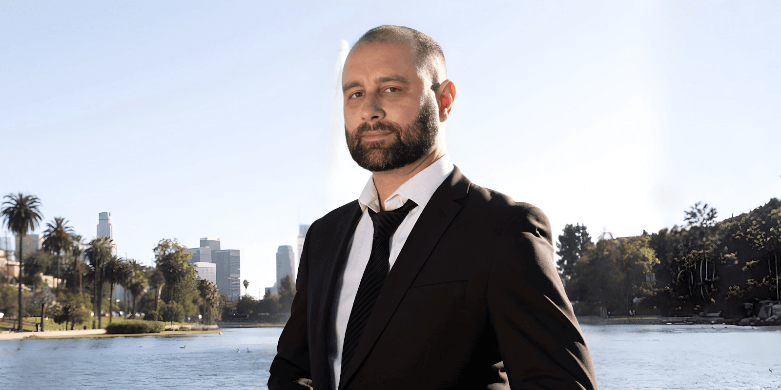 French-American actor and filmmaker Jordan Destin on set, representing versatile storytelling, global perspective, and leadership in film production.