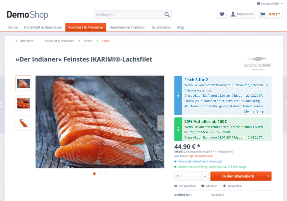 Shopware Plugins Österreich: 1. Rabatte & Produktpakete - DiscountPromotion von Net Inventors GmbH