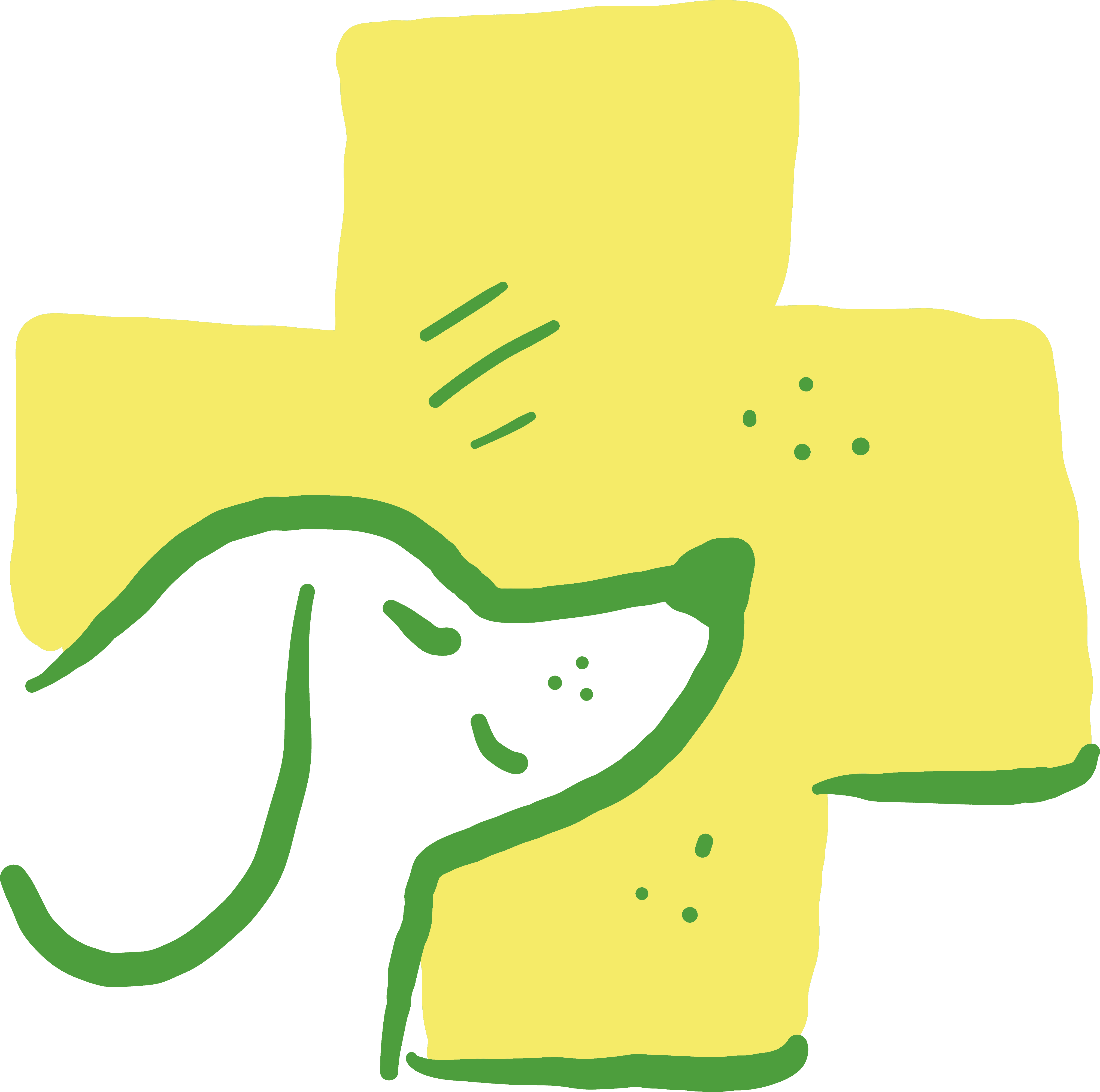 Dog inside a plus sign