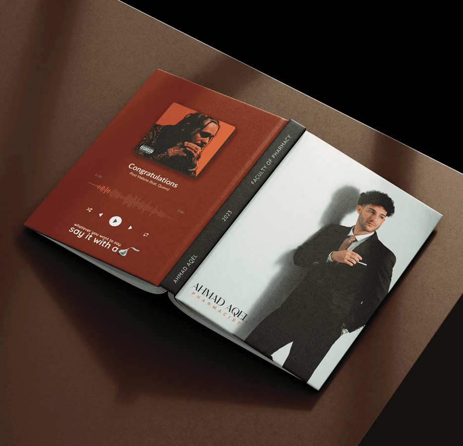 mockup for graduation with a orange background and congratulations song theme made by kkdesign.io - kkdesign