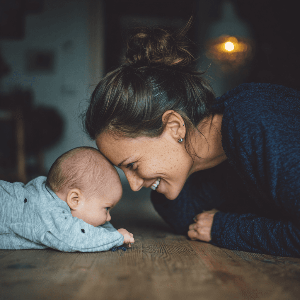 kids lying on a glass land and smiling