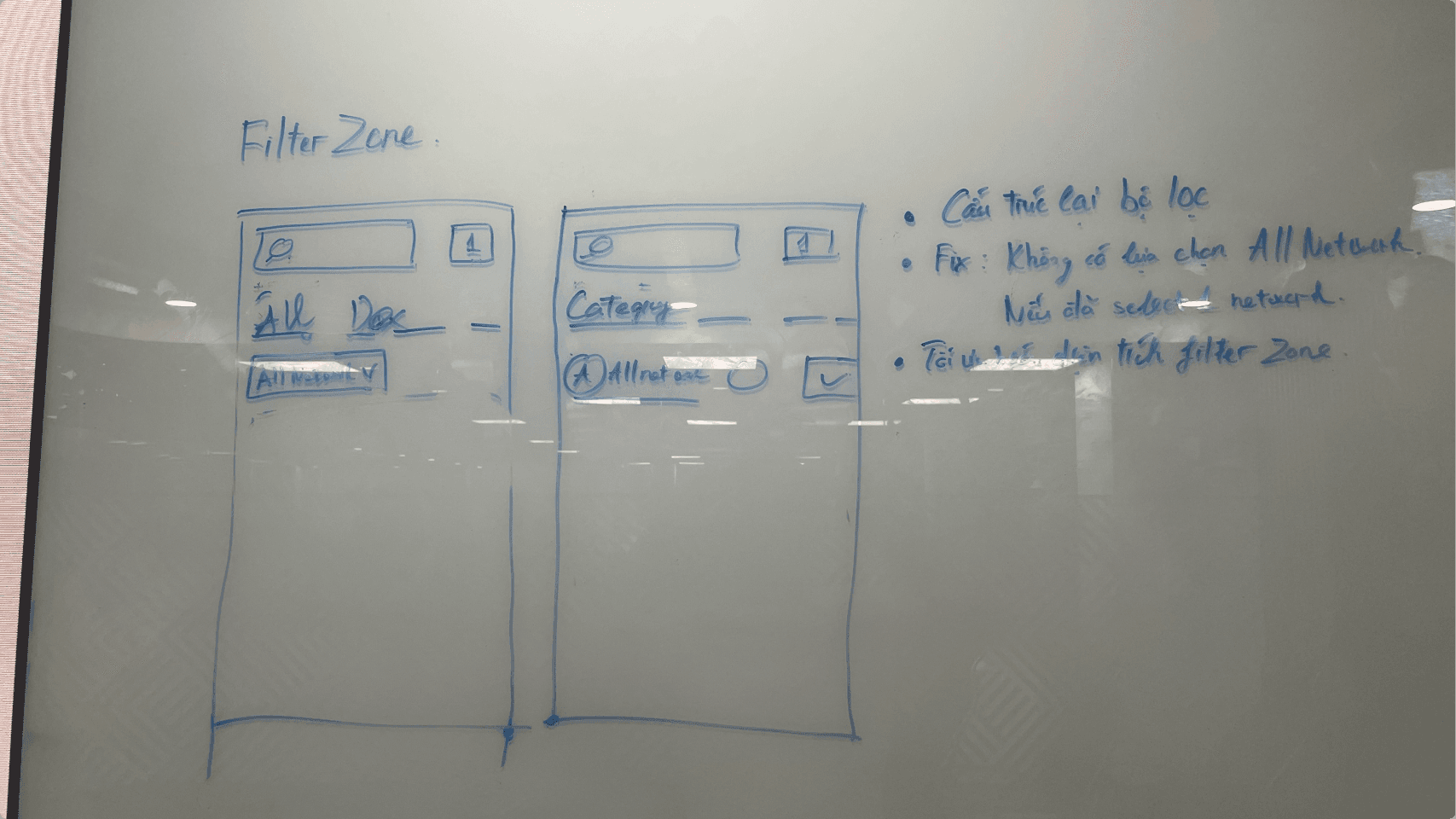 Filter zone wireframe sketch
