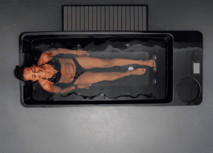 Woman in Mana 1.0 cold plunge