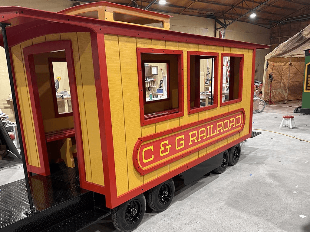 McNeil Trackless caboose in shop