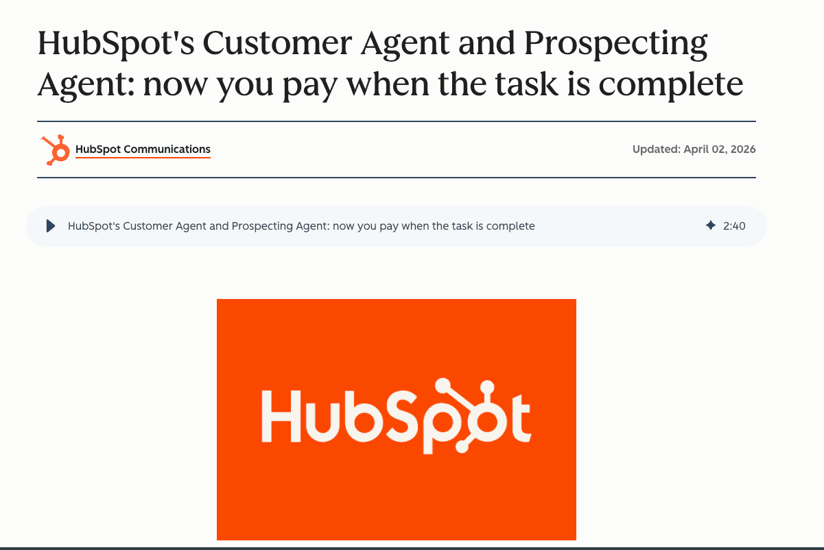 Hubspot announcing the outcome based pricing