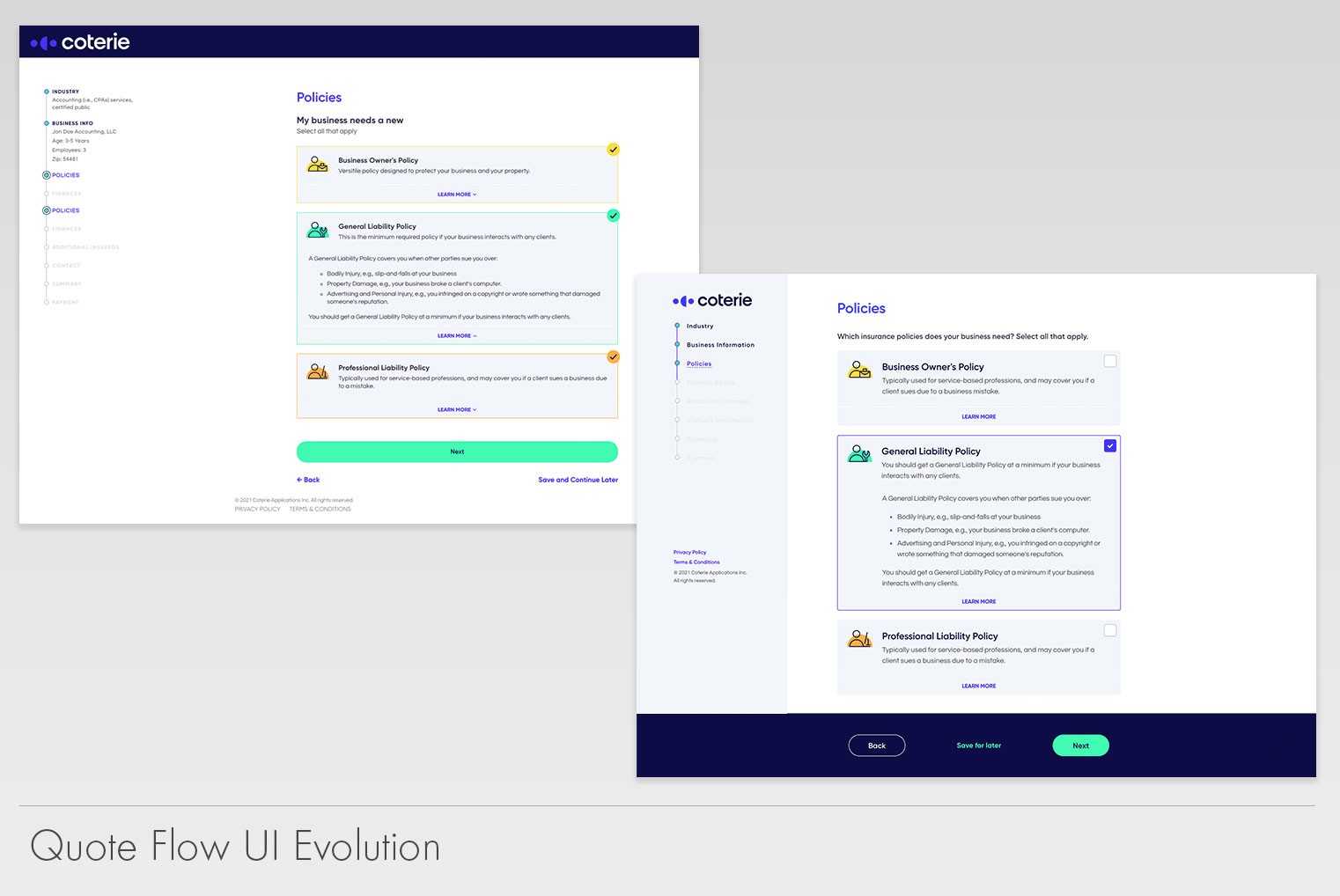 Quote Flow before and after