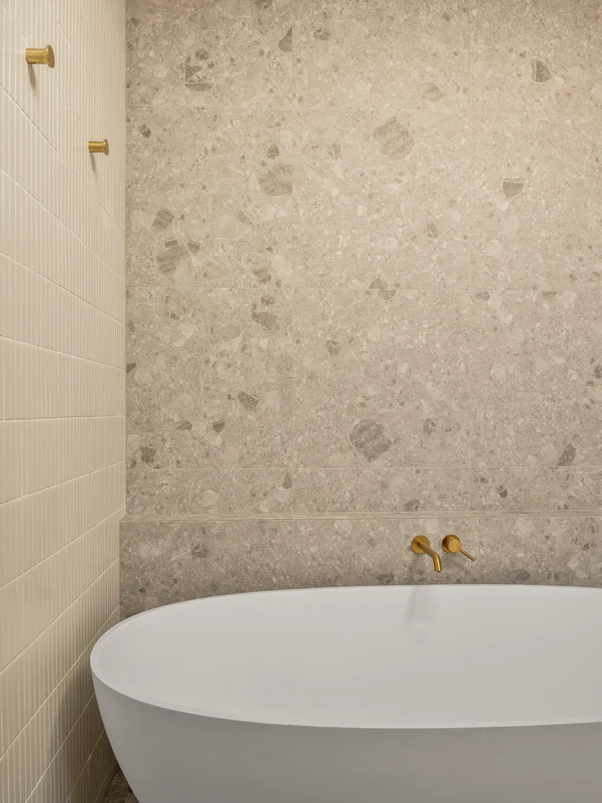 Detail from a Flascon home highlighting calm materials and thoughtful design.