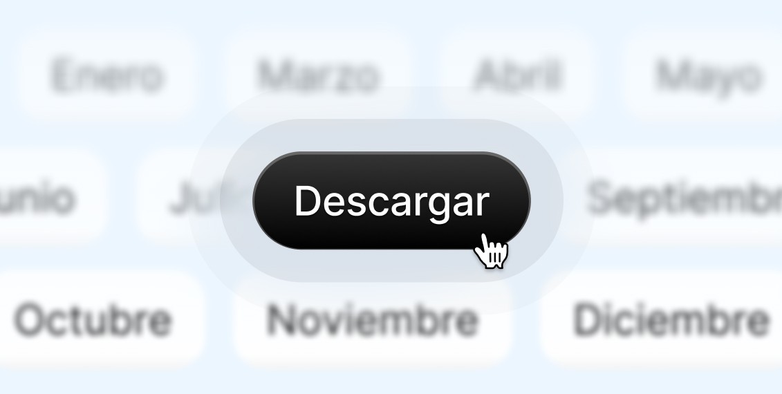 Botón Descargar con cursor sobre fondo de calendario con meses del año