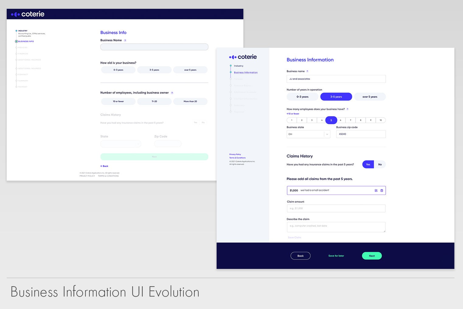 Business information UI evolution