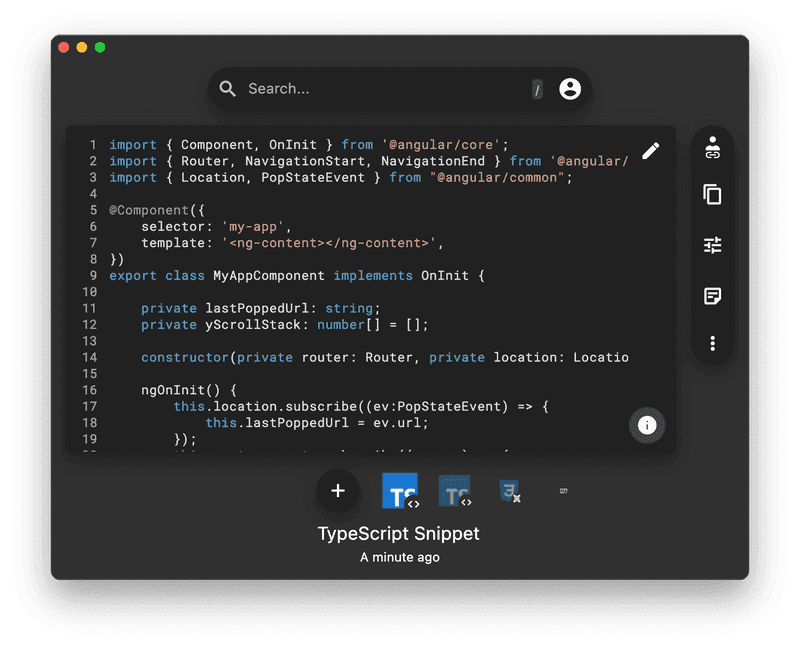 A snippet in Pieces for Developers.