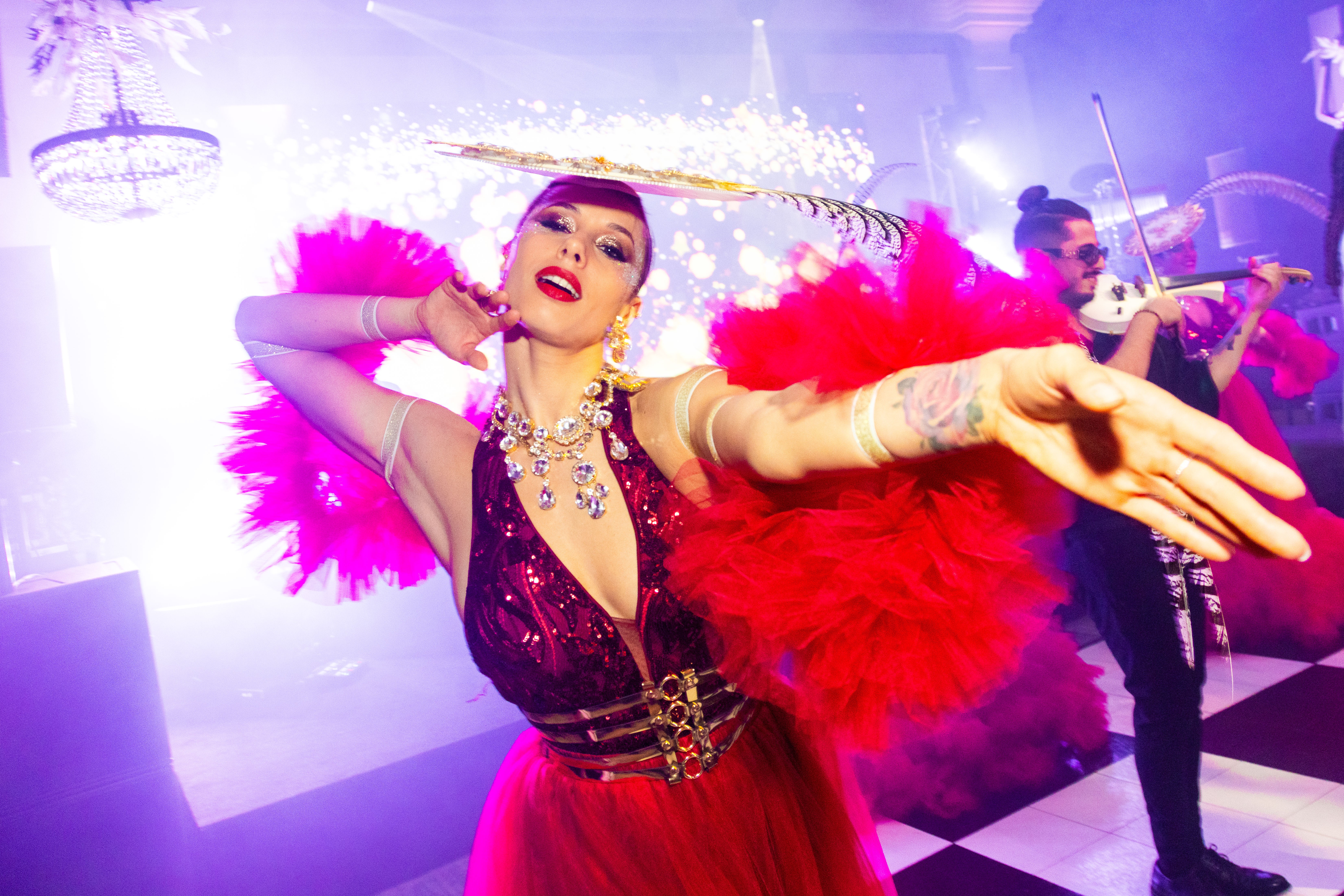 a woman wearing headphone