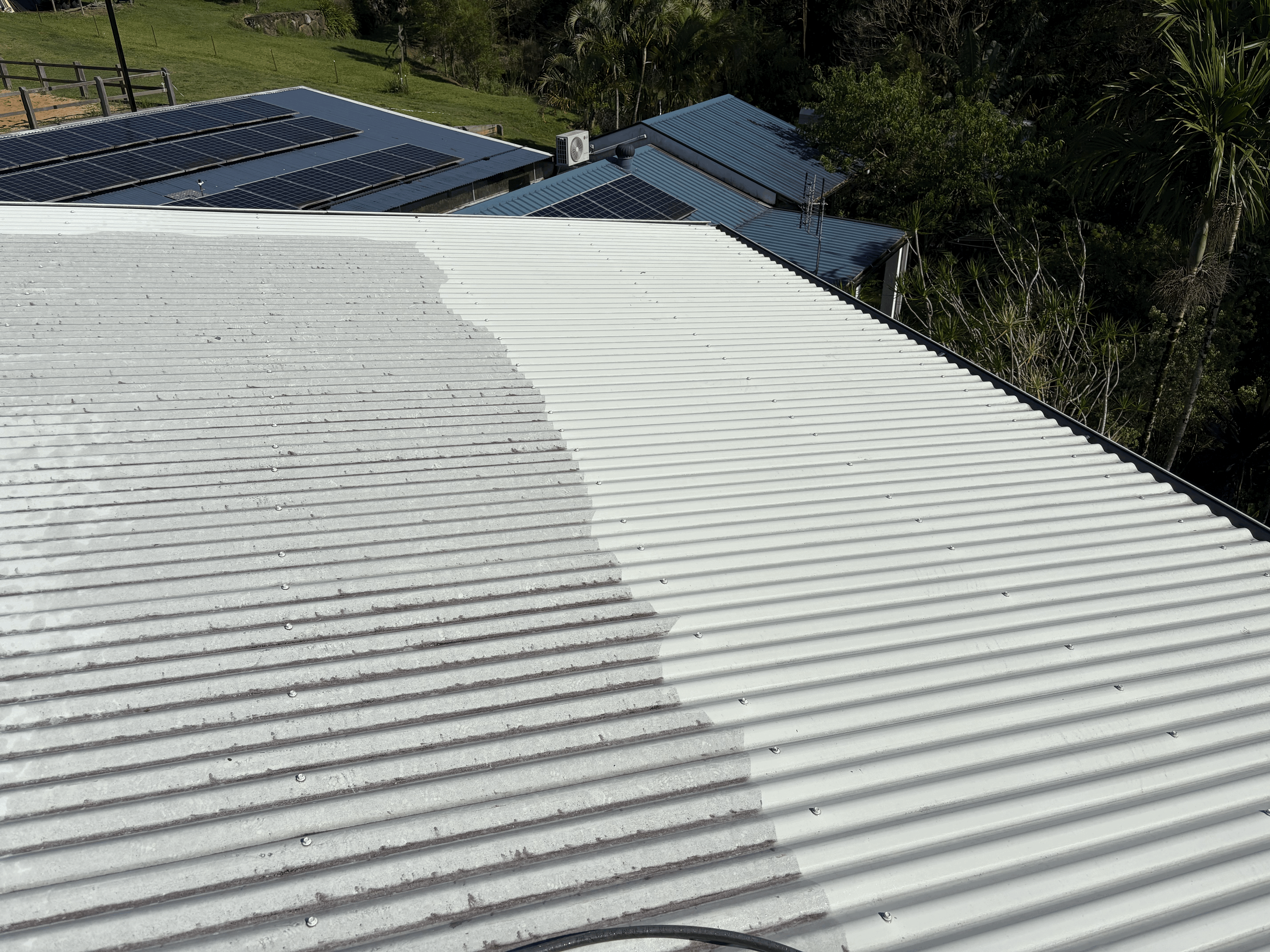 BlastBoy team roof washing before and after in buderim