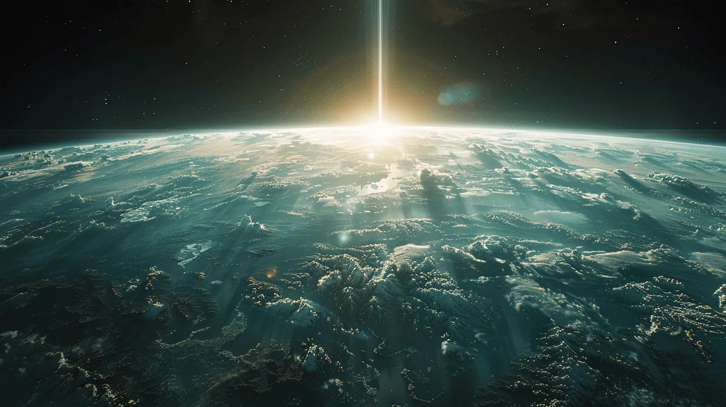 Golden Beam hitting on the globe