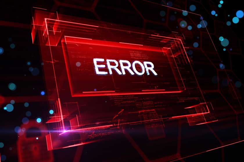 Digital artwork of an error screen notification.