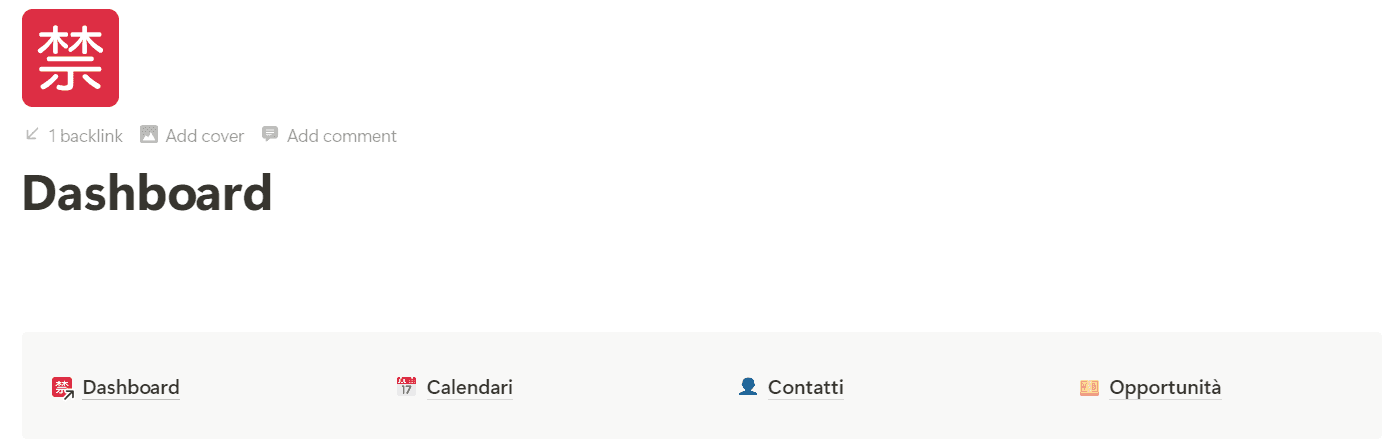 Menù delle sottopagine