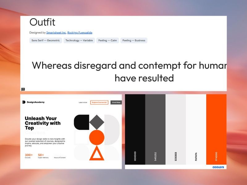 paleta de colores y tipografía usada