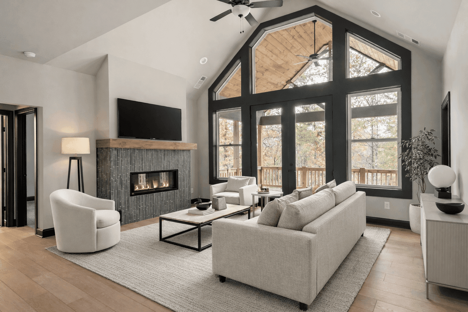 Spacious guest room with luxurious finishings