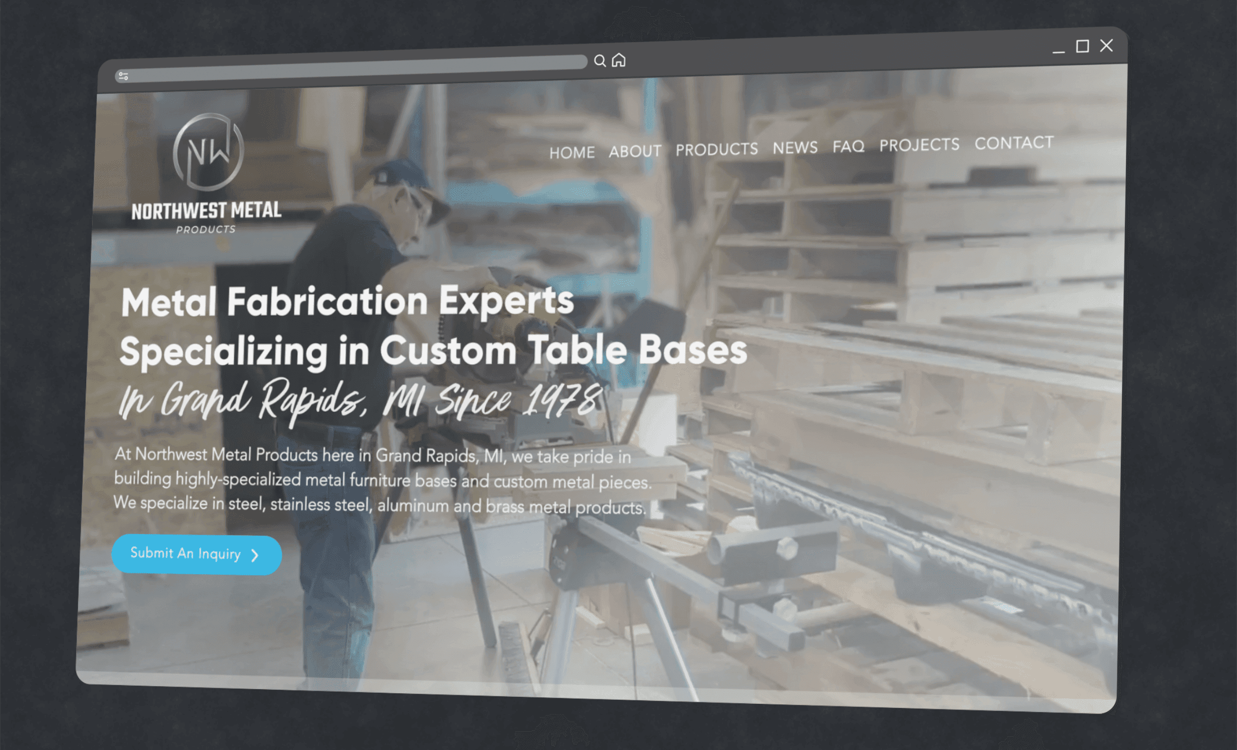 Industrial website design for Northwest Metal Products by RJP.design — expert NYC web design agency specializing in website design and digital marketing for manufacturing and fabrication companies.