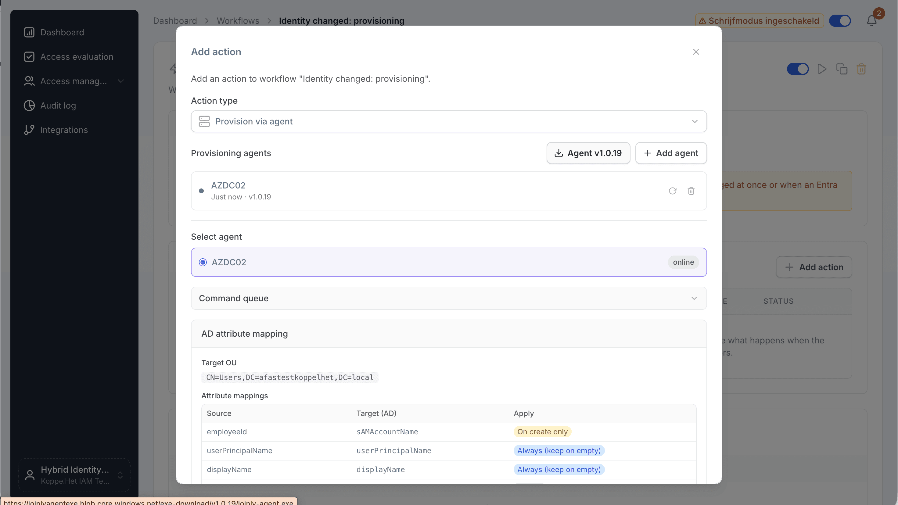 Joinly screen to download the AD Agent