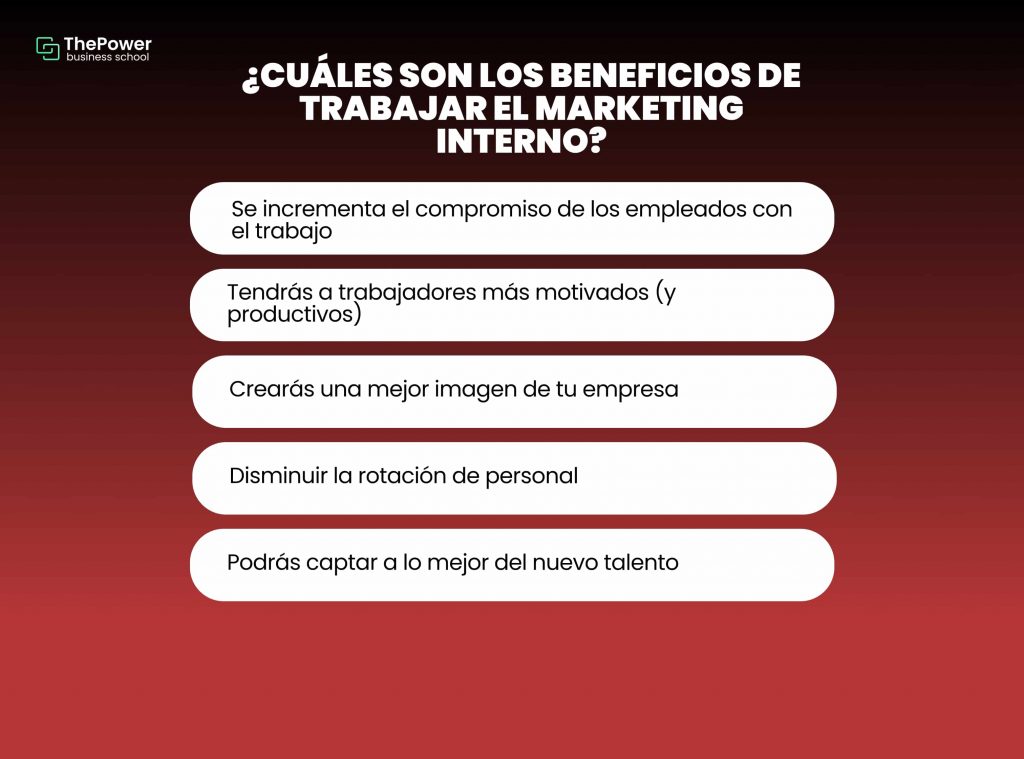 ¿Cuáles son los beneficios de trabajar el marketing interno?