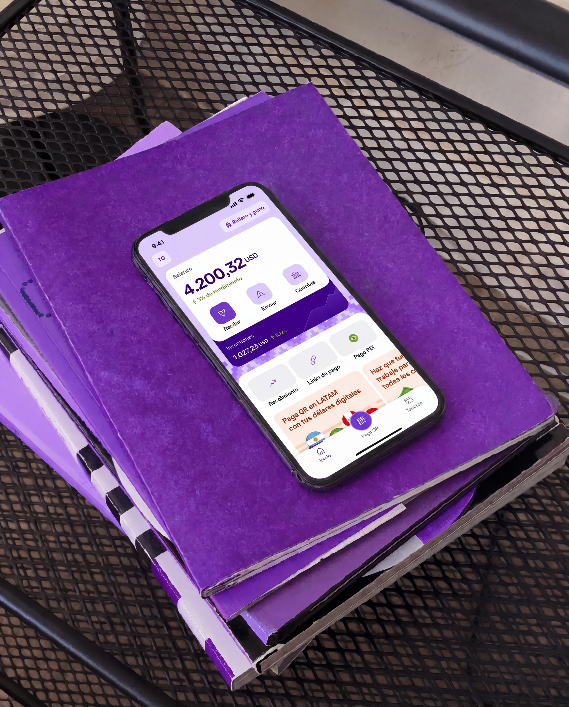 App Takenos en el home para cobrar del exterior