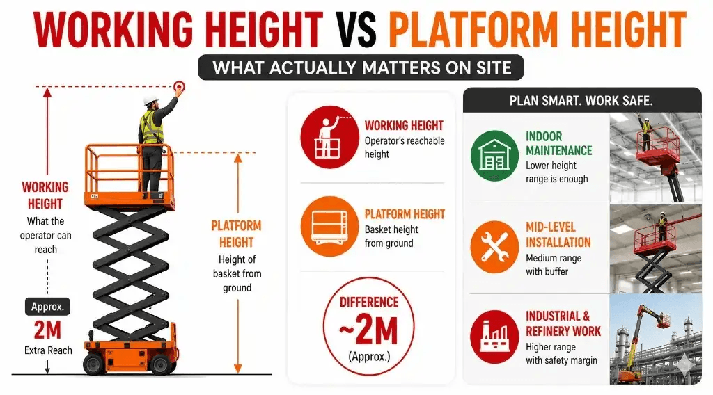 Scissor Lift Working Height vs Platform Height
