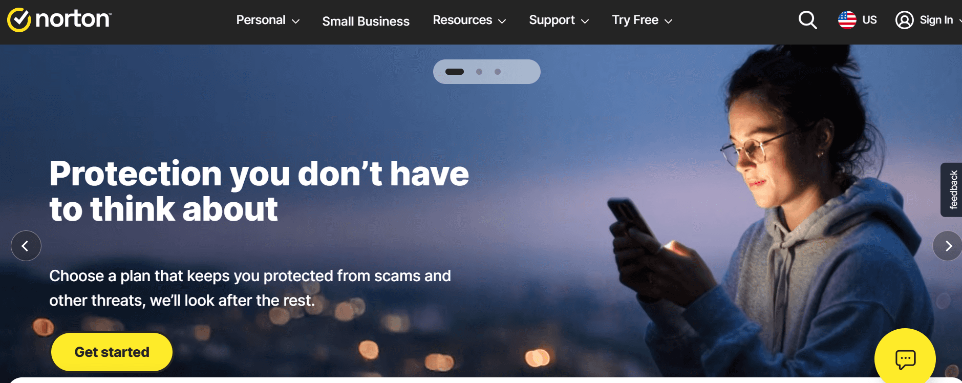Norton 360 Dark Web Monitoring Homepage