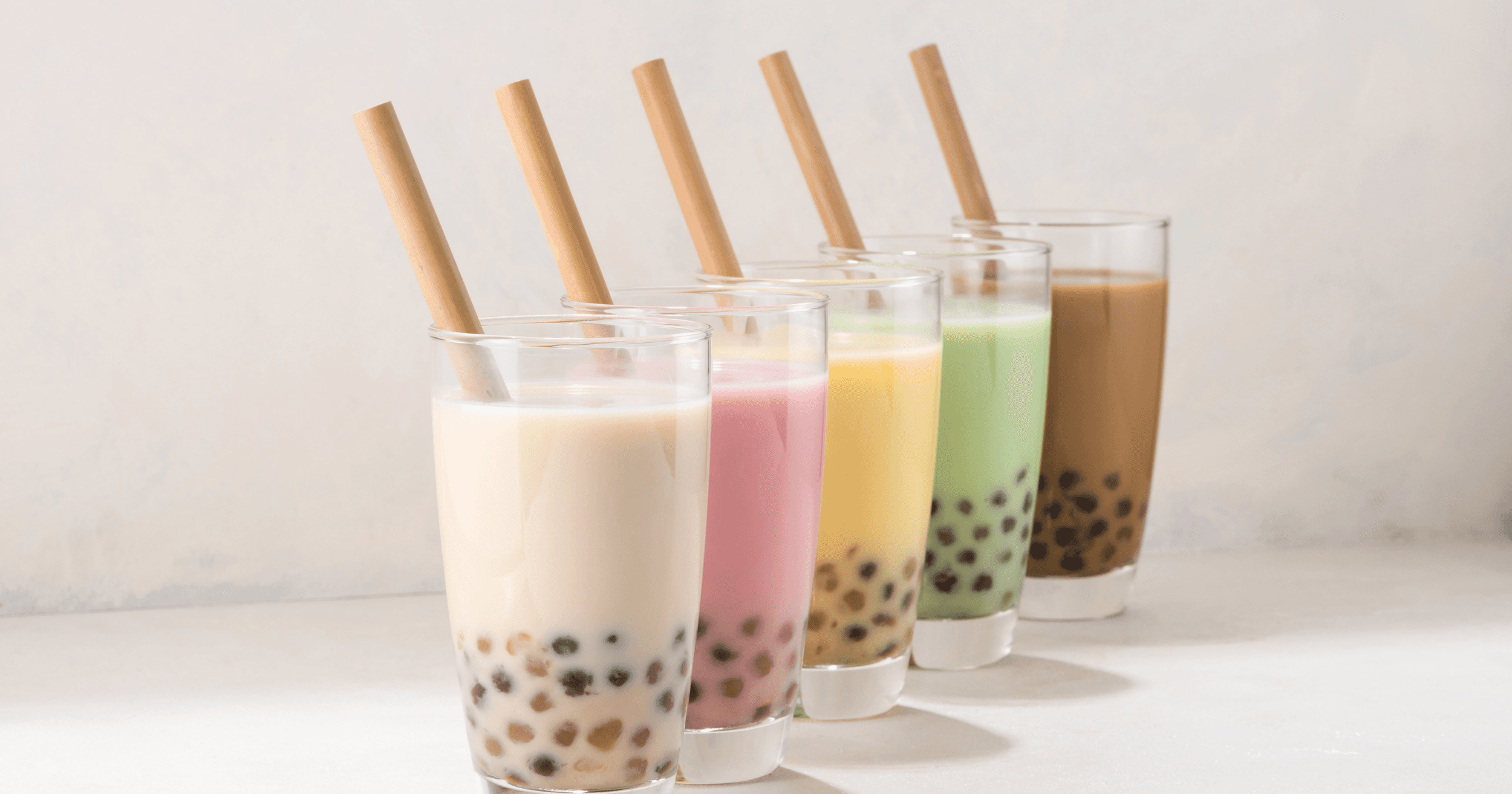 Milky fruit flavored bubble teas