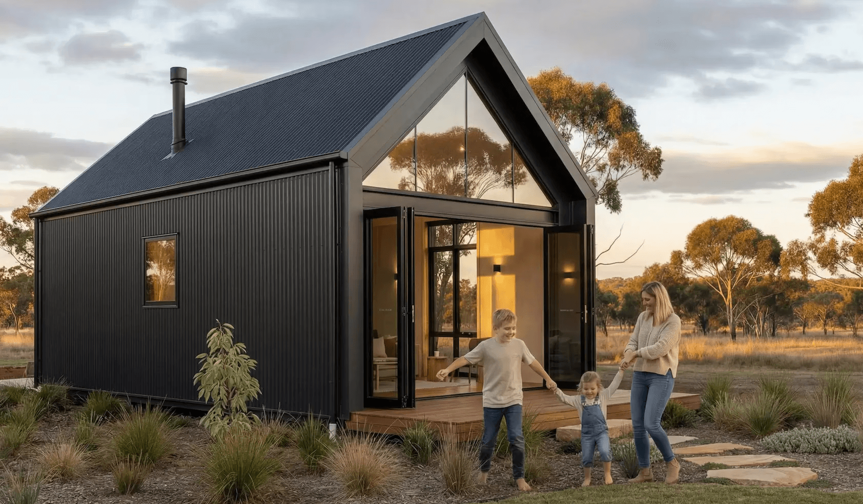 Beautiful shed house in Australia built with RespiraBlock hempcrete blocks from Respirabuilt