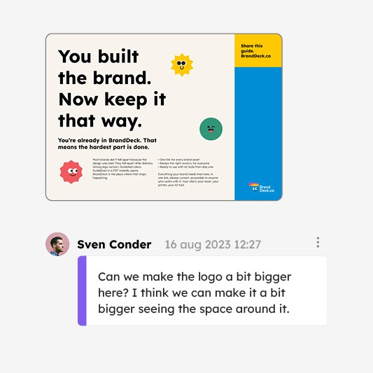 Feedback in BrandDeck