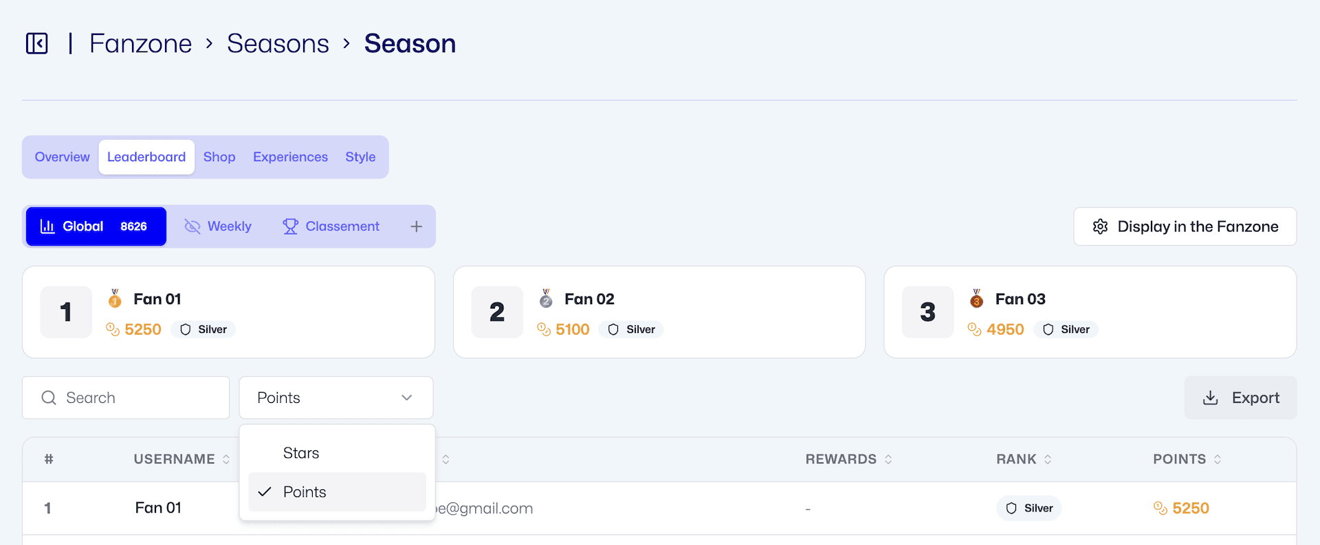 Gamification: Points or Stars