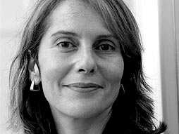 A black and white photo of a woman.