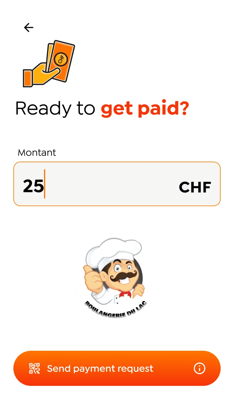 Fixed QR code payment option where customers scan and merchants enter amount for instant confirmation
