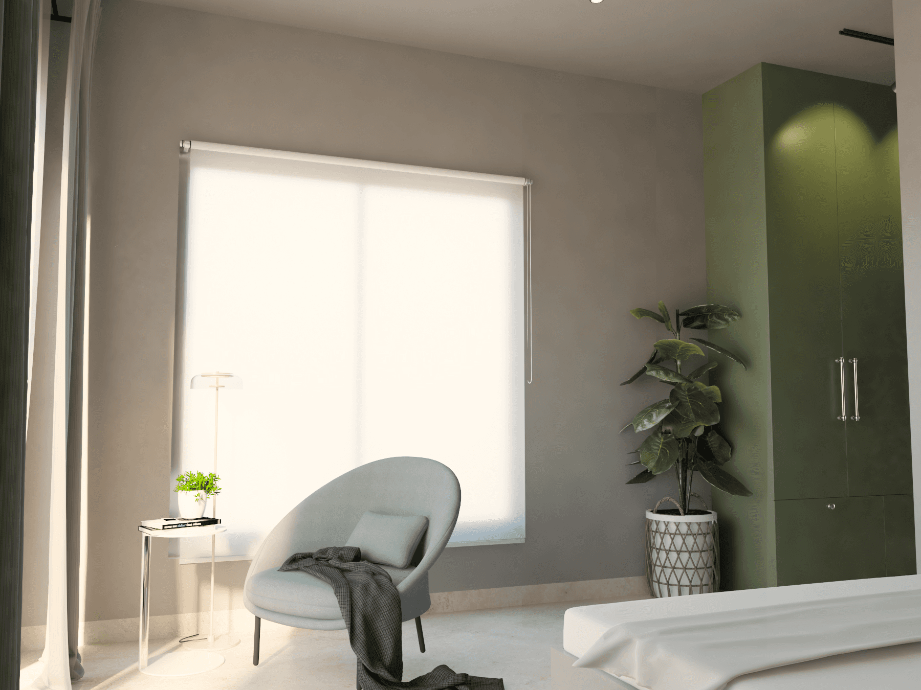 Contact section image featuring a modern interior design space.